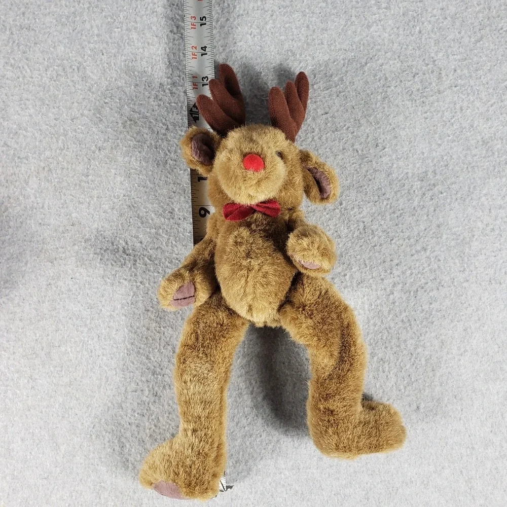 Rudolph The Red-Nosed Reindeer‎ Plush Red Bow Stuffed Animal Holiday 13